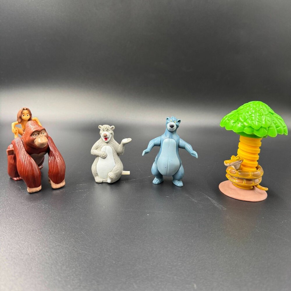 McDonalds 1990's Happy Meal Toys Jungle Book Baloo Bear Kaa Tarzan Kala Lot of 4